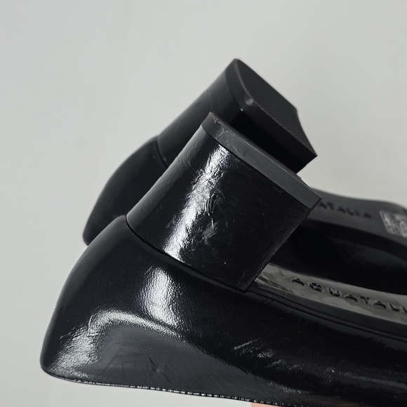 Aquatalia Pasha Black Patent Leather Waterproof Low Heels Pumps Size 7.5 - Picture 8 of 8